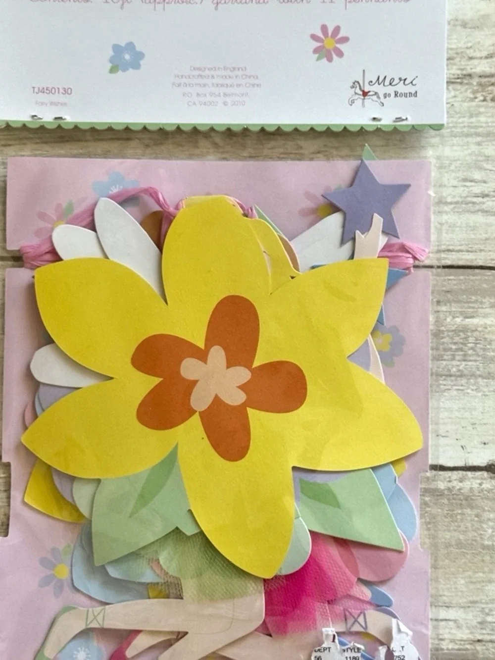 Meri Meri Fairy Wishes Centerpiece Fairy Party Garland 3D Birthday Decor Set VTG